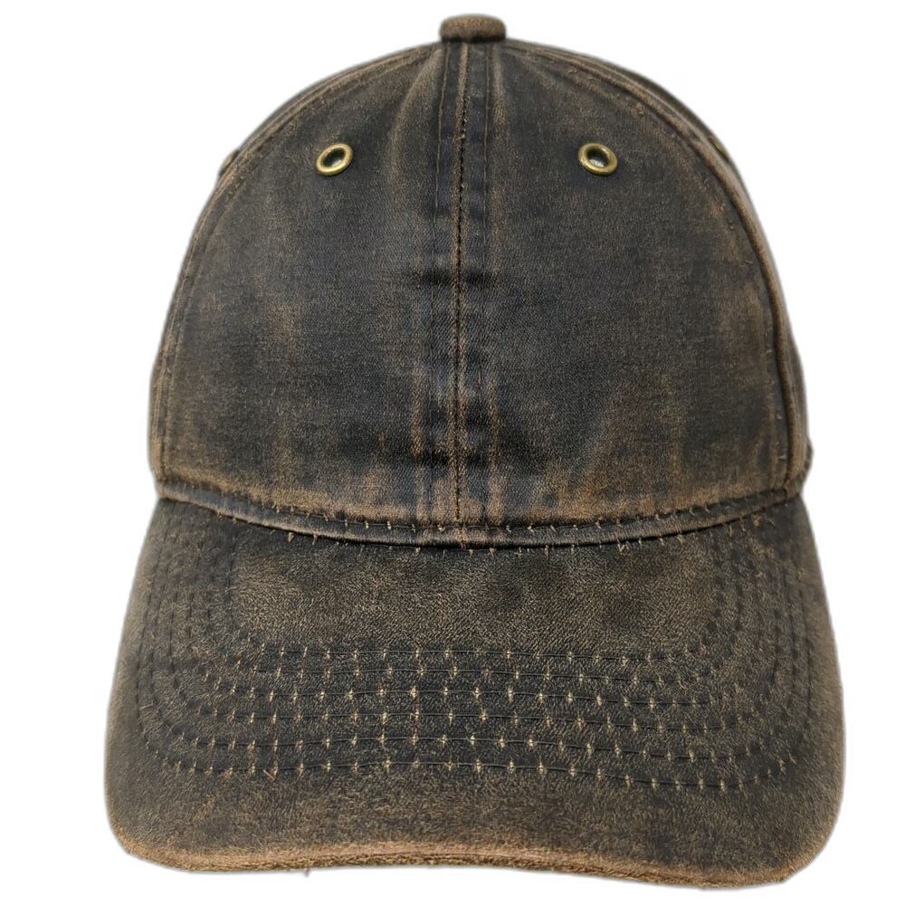 George Baseball Cap Brown One Size Distressed Slideback Brass Grommets Blank Hat